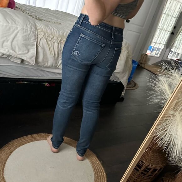 AG Adriano Goldschmied Women’s 27 Blue Distressed Farrah Skinny Ankle Jeans - Picture 3 of 8